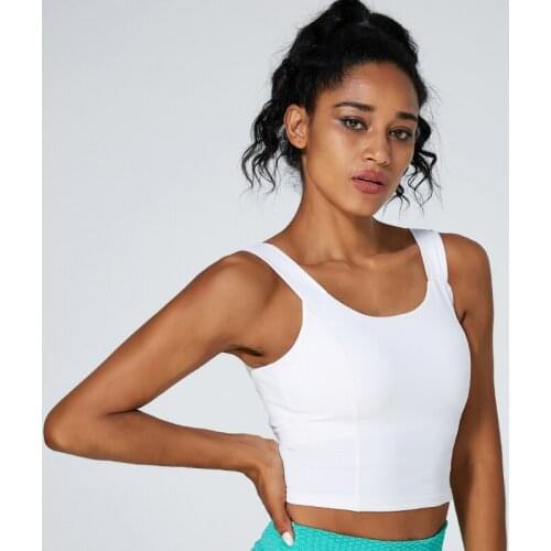 Running Shockproof Gather Threaded Vest Type Training Yoga Bra Womens Sweat-Absorbent And Breathable Sports Top