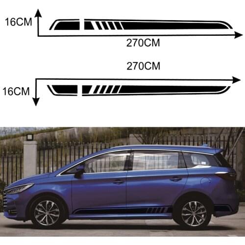 Long Stripes Decals Car Side Skirt Vinyl Sticker for Mercedes Benz Vito Viano Valente Metris