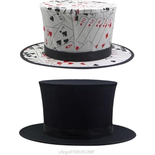 Magician’s Black Folding Top Hat Collapsible Spring Magic Tricks Essential Prop Stage Accessories D25 20 Dropshipping