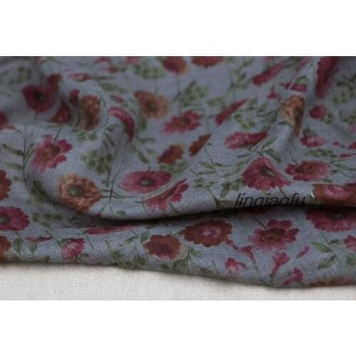 High-grade clothing linen fabric Japanese cotton double-layer printed fashion pattern fabric