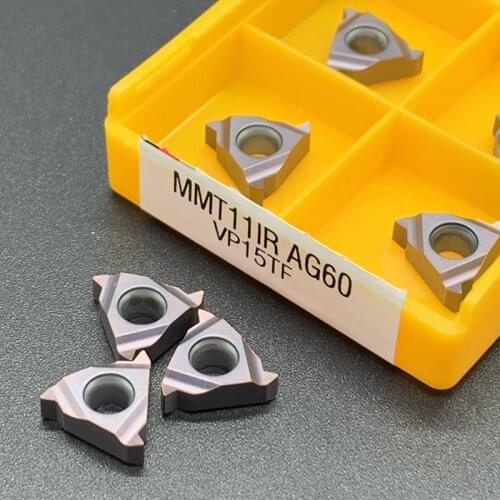 High Quality 10PCS MMT 11ER 11IR AG55 AG60 VP15TF UE6020 US735 Carbide Thread Turning Insert Thread Tool Cutting Tool