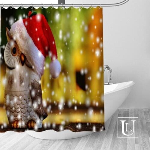 ShunQian Owl Funny Custom Shower Curtain Polyester Fabric Bath Screens Curtains For Bathroom 3D Waterproof Bath Curtain Hook