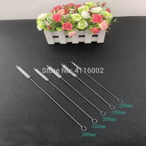 1000pcs/lot 260x50x8mm Stainless Steel Nylon Cleaning Straw Brush Bottle Drinking Pipe Baby Bottle Cleaner Tool