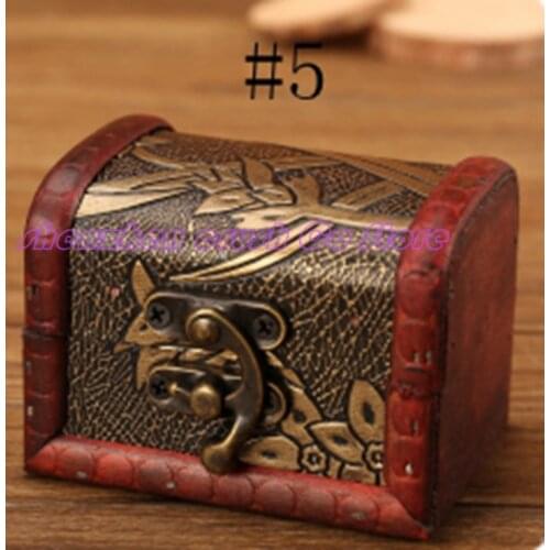 300pcs Small Vintage Trinket Boxes Wooden Jewelry Storage Box Treasure Chest Jewelry Case Home Craft Decor Randomly Patter