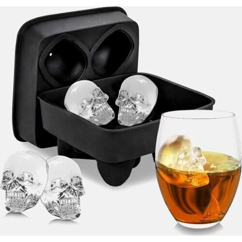 3D Skull Silicone Mold Ice Cube Maker Chocolate Mould Tray Ice Cream DIY Tool Whiskey Wine Cocktail Ice Cube Best Sellers