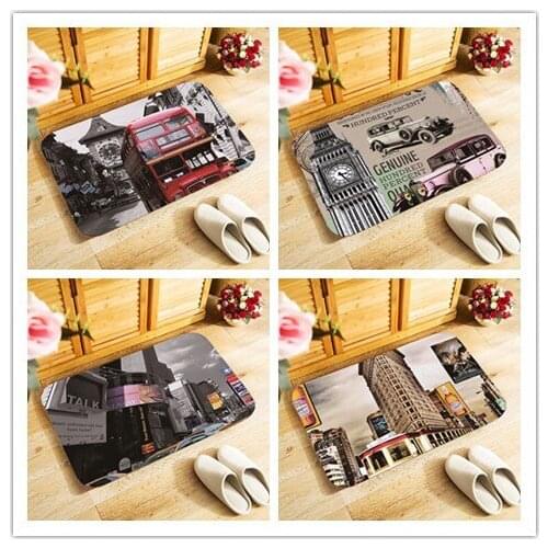 40x60cm outdoor entrance doormat small area rug for bedroom kitchen hallway doormat anti-slip door mat Retro Europe Paris scenic