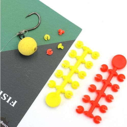 5PCS=50PCS Carp Fishing Accessories Bait Floss Cap Bait Stops Bead for Carp Fishing Boilies Pellet Stopper Chod Rig Tackle Tool