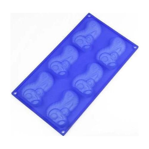 6 Cavities Squirrel Silicone Cake Baking Mold Cake Pan Muffin Cups Handmade Soap Moulds Biscuit Chocolate Ice Cube Tray DIY Mold