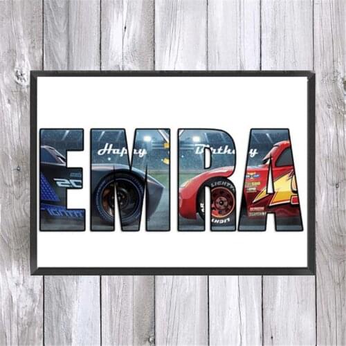 5D DIY Diamond Painting Disney Theme Name Art Word Printing Movie Poster Mickey Mouse Childrens Birthday Gift Home Decoration