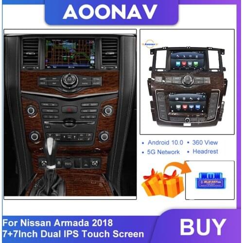 Car Radio Touch Screen GPS Navigation For Nissan Armada 2018 Dual Screen Stereo Multimedia Player Support 4/5G Network SIM Card