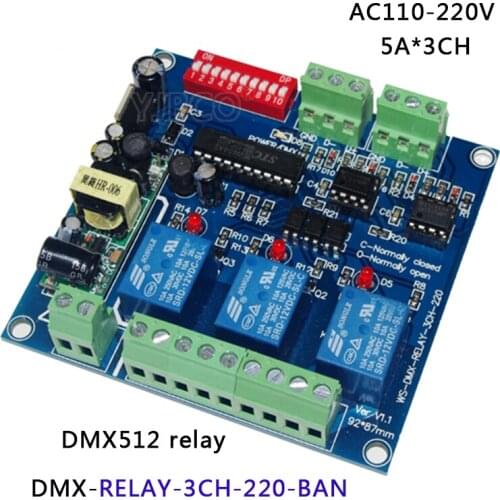 Free shipping AC110-220V 3CH/ 4CH Hight Voltage relay DMX512 decoder led Controller DImmer for led strip light led lamp