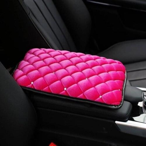 Auto Center Console Cover Armrest Pads Fashion Diamond Plush Universal Car Center Console Box Arm Rest Pads Cushion Protector