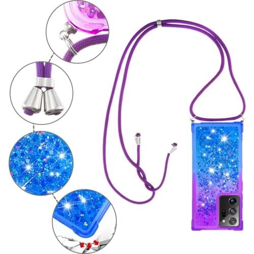 For Samsung Galaxy Note 20 Ultra Case Soft Silicone glitter With Lanyard protective Back Cover Case For Samsung note20 20ultra