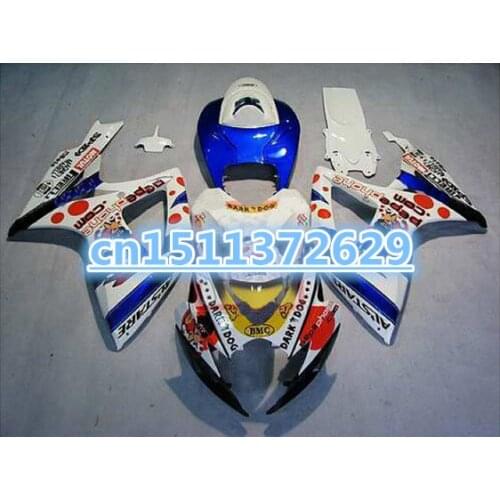 CowlFor A Pepephone GSXR600 K6 06 07 2006 2007 GSXR750 GSX-R600 gloss blue white 06-07 GSX-R750 Fairing-Dor for SUZUKI D