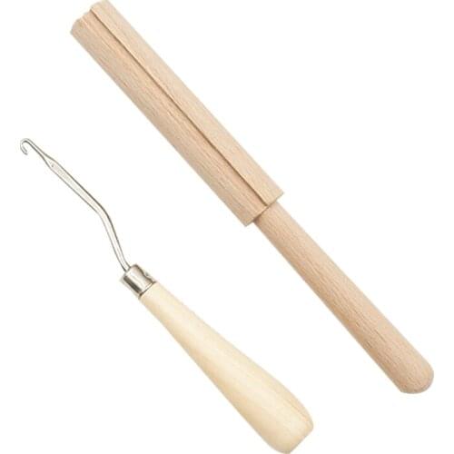 Wooden Latch Hook Yarn Cutter Tool for Tapestry Carpet Rug Making DIY Embroidery Crafts Decor