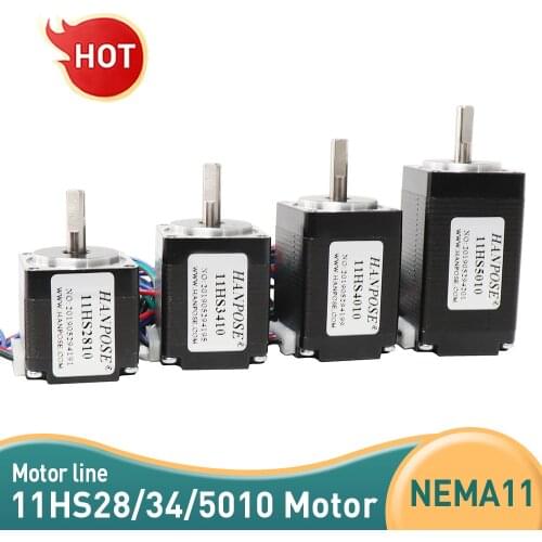 NEMA11 hybrid Stepper motor 11HS2810 3410 5010 28x28x34mm 0.17N.m 2 phases 4 wires 1.8 degrees for 3D Medical machinery