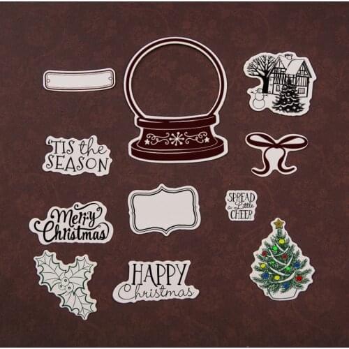 Crystal Ball Christmas Tree Metal Cutting Dies Stamps Dies Scrapbooking Mold Cut DIY Handmade Tools Craft Decoration New 2021