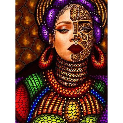 Indian Woman DIY Embroidery 11CT Cross Stitch Kits Craft Needlework Set Printed Canvas Cotton Thread Home Decoration New Sale