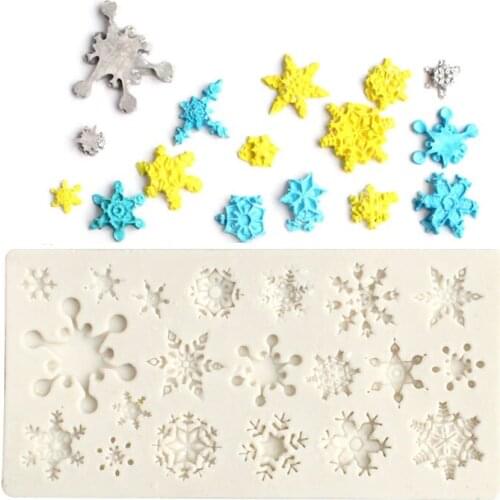 Snowflake Silicone Mold Kitchen Baking Tool Resin DIY Cake Chocolate Fondant Moulds Pastry Dessert Lace Decoration Supplies