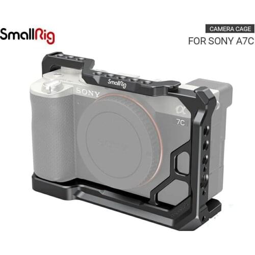 SmallRig DSLR Camera Cage for Sony A7C Housing Case Cold Shoe 1/4'' Arri Hole for Microphone LED Fill Light Extension 3081