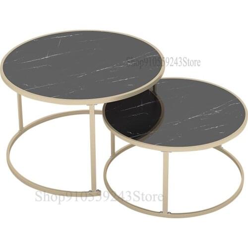Coffee Table Small Round Table Retro Simple Modern Home Mini Living Room Light Luxury Iron Sofa Small Coffee Table Storage Side