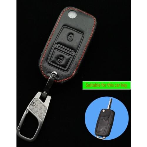 Leather Car Remote Key Cover Case Holder For Volkswagen Tiguan Golf Mk7 Seat Ibiza Leon Skoda Octavia Altea Aztec Accessories