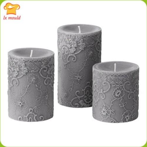 LXYY Factory Outlet grain lace floral candle molds silicone candle