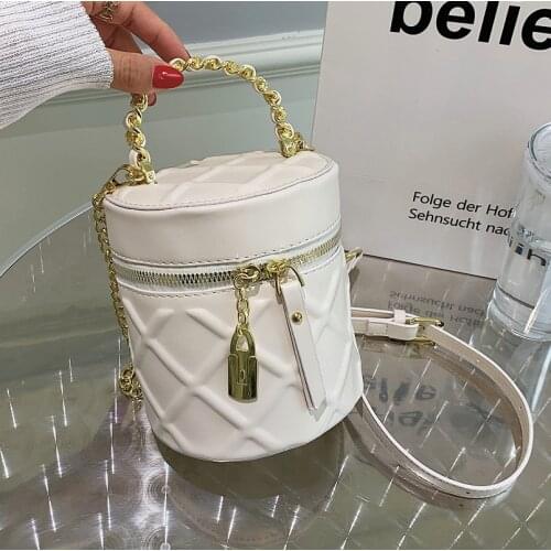 Small Leather Bucket Crossbody Bags for Women 2021 Simple Totes Shoulder Bag Lady Luxury Brand Designer Handbags and Purses