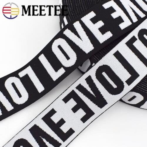 Meetee 5Meters 25/40mm Nylon Jacquard Elastic Bands Rubber Elastic Ribbon for Garment Waist Belt DIY Sewing Accessories