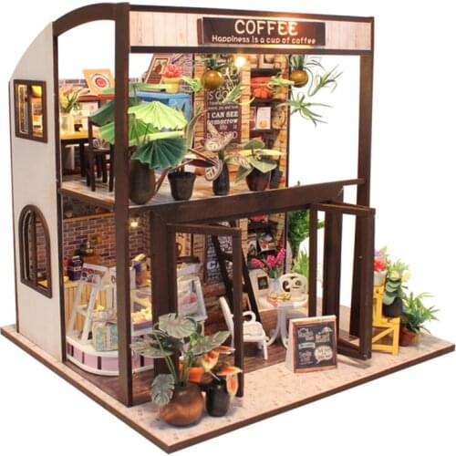 Doll House Miniature DIY Dollhouse With Furnitures Wooden House Waiting Time Toys For Children Birthday Gift