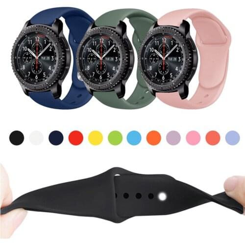 20mm 22mm Soft Silicone Watch Strap Band For Samsung Gear S3 Frontier S3 Classic for Watch3 45mm Replacement Sport Bracelet