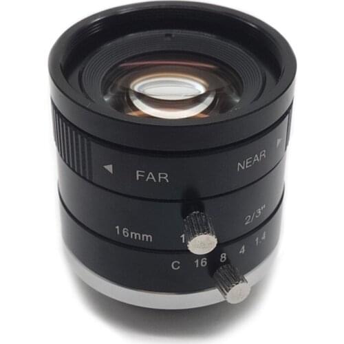 2/3" F1.4 Aperture C-Mount 16mm Focal Length Industrial Vision Camera Lens for Industrial Microscope