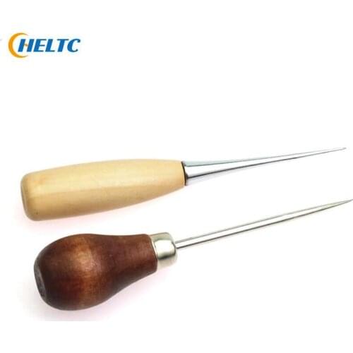 Hole Punching Leather Wood Handle Steel awl Craft Stitching Leather 1PCS Hole Punches Professional Cloth Awl Sewing Tool