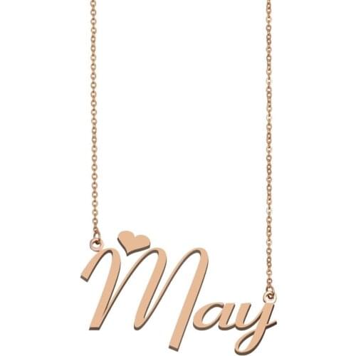 May Name Necklace , Custom Name Necklace for Women Girls Best Friends Birthday Wedding Christmas Mother Days Gift