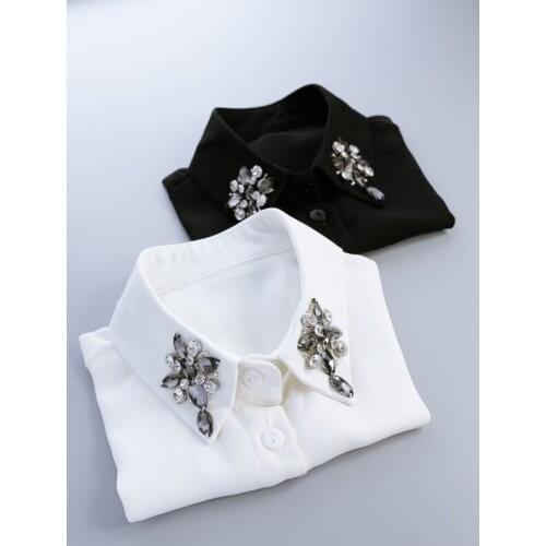 Glass Cross Shirt Belt Collar Necklace Colli Shirt Fake Collar Sweater cotton cloth pointed collar shirt collar peter pan detach