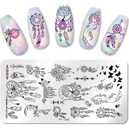 PICT You Nail Stamping Plate Stainless Steel Butterfly Leaf Nail Stamp Templates DIY Nail Art Design Plate Stencil Tool