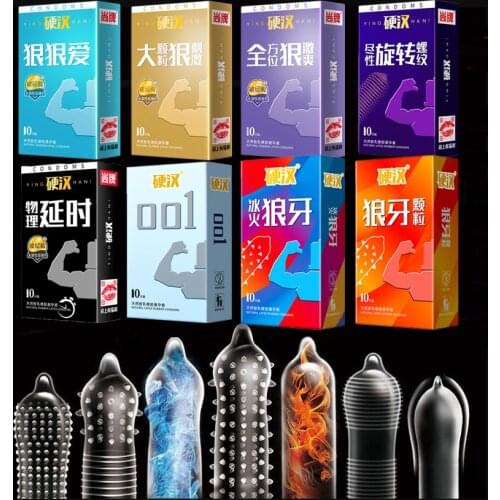 Elasun Different Types of Condoms Smooth/Dotted/Ribbed/Delayed Ejaculation Natural Latex Condom For Men Penis Sleeve Sex Product