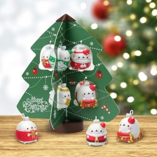 Molang Rabbit Christmas Special Christmas Tree Figures Blind Box Guess Bag Toys Doll Cute Anime Figure Desktop Gift Collection