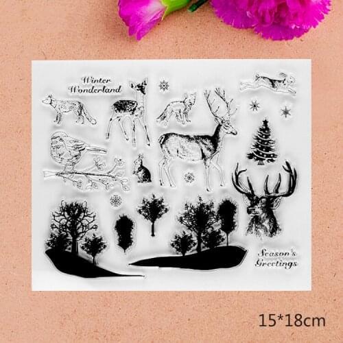 Seasons Greetings Transparent Clear Silicone Stamps for DIY Scrapbooking/Card Making/Kids Christmas Fun Decoration Supplies