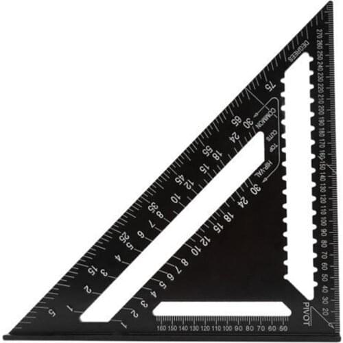 12 inch Metric Aluminum Alloy Triangle Angle Ruler Protractor Swanson Speed Square Layout Gauge Woodworking Measurement Tool