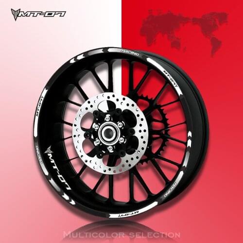 High quality 4 color for YAMAHA MT-07 motorcycle wheel decals Reflective stickers rim stripes MT 07 motorbike mt07