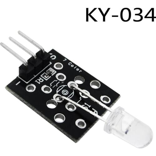 1pcs/lot KY-034 3pin Automatically 7 Color Colour Flashing LED Module diy Starter Kit KY034