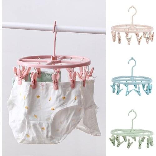 1pc Multi-Clip Hangers Household Airing Gadget Wardrobes Clothes Drying Rack Hanging Clothes Rack for Dormitory Socks Hange
