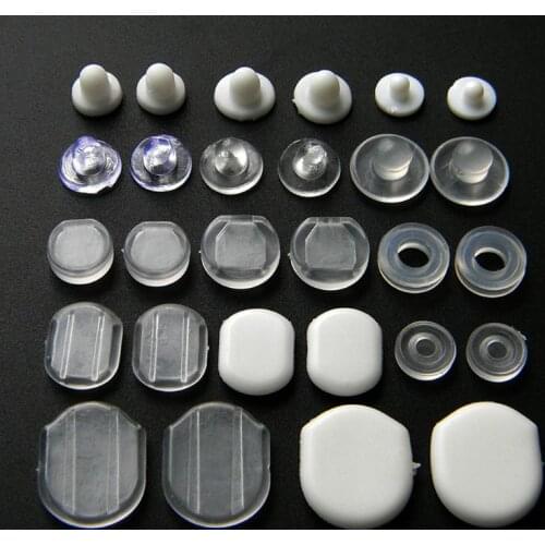 100Pcs Earring Pads Support Stabilizer Silicone Comfort Earring Cushion for All Sizes Clips on Earrings Jewelry Findings