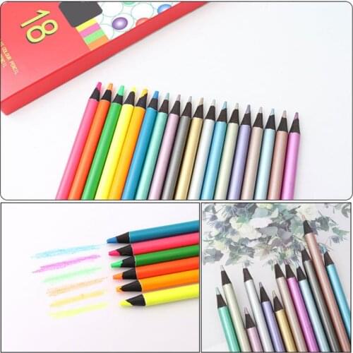 12Pcs Metallic Non-Toxic Colored Drawing Pencils 12 Color Drawing Sketching Pencil Drop Shipping