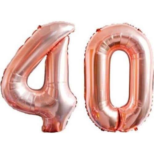 2pcs 32/40inch Rose Gold Number 40 Foil Balloons Adult 40th Birthday Party Anniversary Digit Helium Balaos Decoration Globos