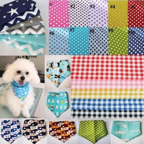 50pcs/lot 2021 New Mix 50 Colors Adjustable Small Dog Puppy Cat Pet bandana Collar dog bandanas Cotton Pet tie YC901