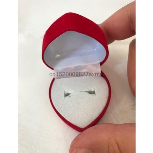 500PCS Trendy Red Heart Shaped Ring Boxes Mini Cute Red Carrying Cases For Rings Display Box Jewelry Packaging