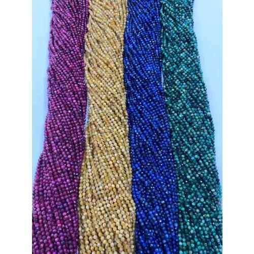 AAA natural gold tiger, green tiger, Rose red tiger, blue tiger, cutting faceted fine 2mm / 3mm / 4mm gem jewelry DIY fine 38cm