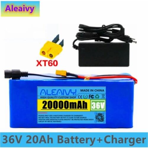36V10s4p 20AH Electric Bicycle Battery Built-in 20A BMS Lithium Battery Pack 36 Volt 2A Charging e-bike Battery 42V Charger+XT60